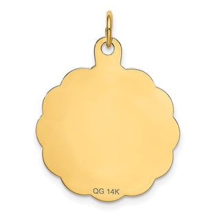 14k Yellow Gold Happy Birthday Disc Pendant