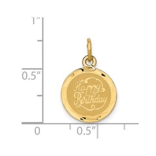 14k Yellow Gold Happy Birthday Disc Charm