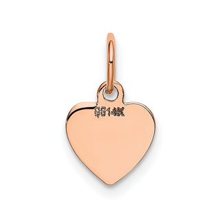 14k Rose Gold Polished Heart Shaped Disc Charm XAC806