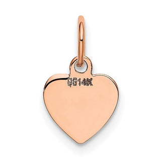 14k Rose Gold Polished Heart Shaped Disc Charm XAC806