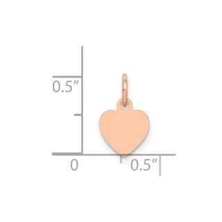14k Rose Gold Polished Heart Shaped Disc Charm XAC806