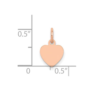 14k Rose Gold Polished Heart Shaped Disc Charm XAC806