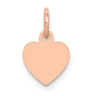 14k Rose Gold Polished Heart Shaped Disc Charm XAC806