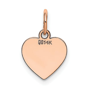 14k Rose Gold Polished Heart Shaped Disc Charm XAC807