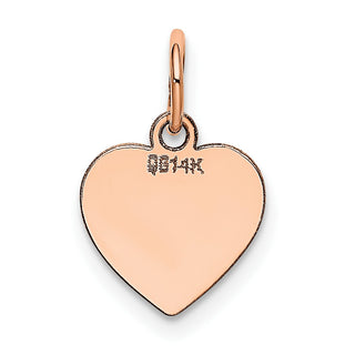 14k Rose Gold Polished Heart Shaped Disc Charm XAC807