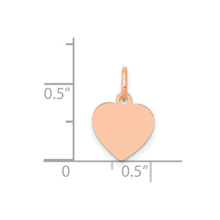 14k Rose Gold Polished Heart Shaped Disc Charm XAC807