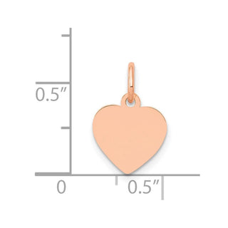14k Rose Gold Polished Heart Shaped Disc Charm XAC807