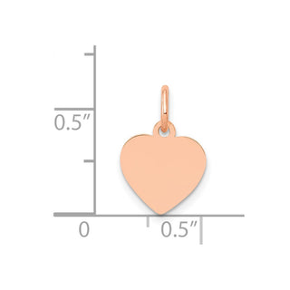 14k Rose Gold Polished Heart Shaped Disc Charm XAC807