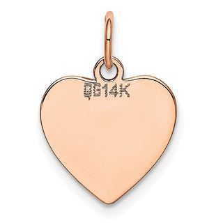 14k Rose Gold Polished Heart Shaped Disc Charm XAC808