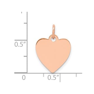 14k Rose Gold Polished Heart Shaped Disc Charm XAC808