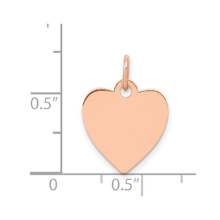 14k Rose Gold Polished Heart Shaped Disc Charm XAC808