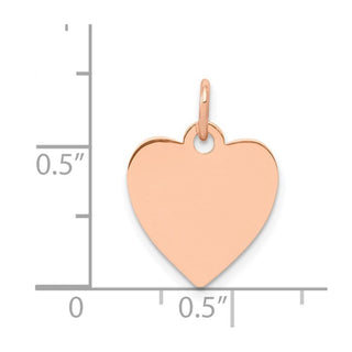 14k Rose Gold Polished Heart Shaped Disc Charm XAC808