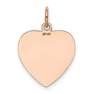 14k Rose Gold Polished Heart Shaped Disc Charm XAC809