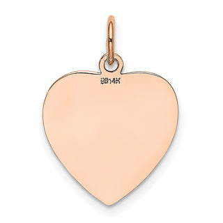 14k Rose Gold Polished Heart Shaped Disc Charm XAC809