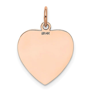 14k Rose Gold Polished Heart Shaped Disc Charm XAC809