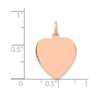 14k Rose Gold Polished Heart Shaped Disc Charm XAC809