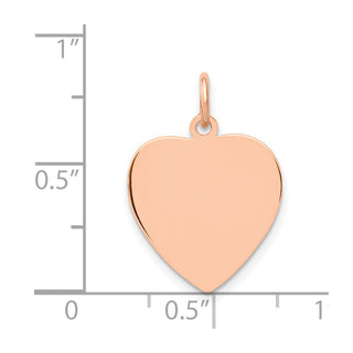 14k Rose Gold Polished Heart Shaped Disc Charm XAC809
