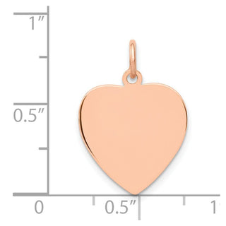 14k Rose Gold Polished Heart Shaped Disc Charm XAC809