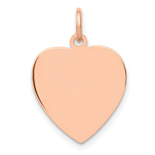 14k Rose Gold Polished Heart Shaped Disc Charm XAC809