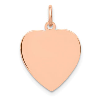 14k Rose Gold Polished Heart Shaped Disc Charm XAC809