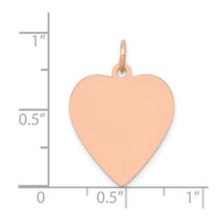 14k Rose Gold Polished Heart Shaped Disc Charm XAC810