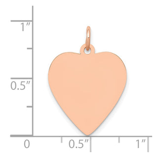 14k Rose Gold Polished Heart Shaped Disc Charm XAC810