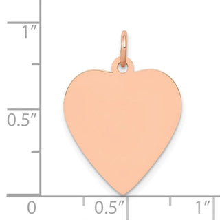 14k Rose Gold Polished Heart Shaped Disc Charm XAC810