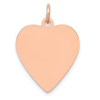 14k Rose Gold Polished Heart Shaped Disc Charm XAC810