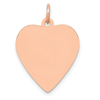 14k Rose Gold Polished Heart Shaped Disc Charm XAC810