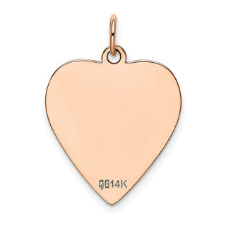 14k Rose Gold Polished Heart Shaped Disc Charm XAC811