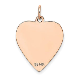 14k Rose Gold Polished Heart Shaped Disc Charm XAC811