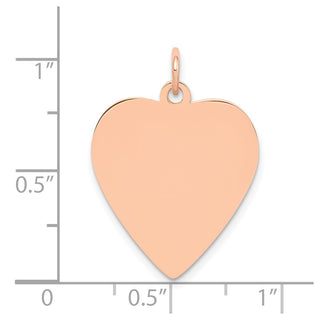 14k Rose Gold Polished Heart Shaped Disc Charm XAC811