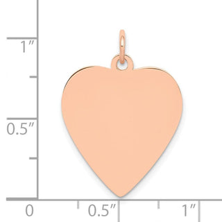14k Rose Gold Polished Heart Shaped Disc Charm XAC811