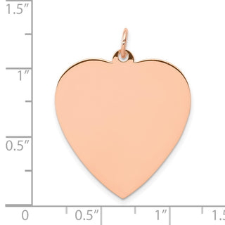 14k Rose Gold Polished Heart Shaped Disc Charm XAC812