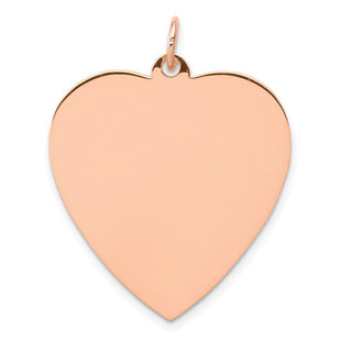 14k Rose Gold Polished Heart Shaped Disc Charm XAC812