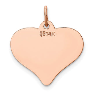 14k Rose Gold Polished Heart Shaped Disc Charm XAC813
