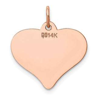 14k Rose Gold Polished Heart Shaped Disc Charm XAC813