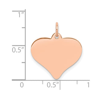 14k Rose Gold Polished Heart Shaped Disc Charm XAC813