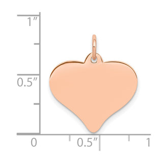 14k Rose Gold Polished Heart Shaped Disc Charm XAC813