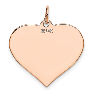 14k Rose Gold Polished Heart Shaped Disc Charm XAC814