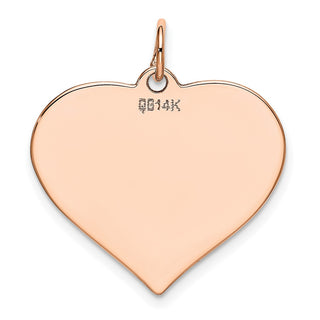 14k Rose Gold Polished Heart Shaped Disc Charm XAC814