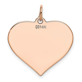 14k Rose Gold Polished Heart Shaped Disc Charm XAC814