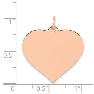 14k Rose Gold Polished Heart Shaped Disc Charm XAC814