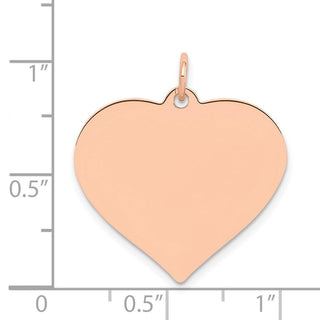 14k Rose Gold Polished Heart Shaped Disc Charm XAC814