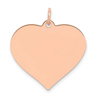 14k Rose Gold Polished Heart Shaped Disc Charm XAC814