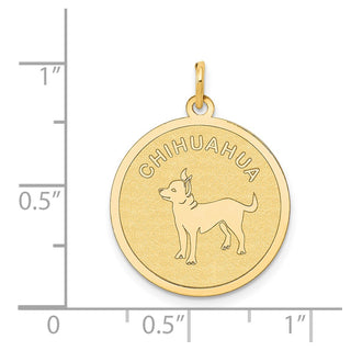 14k Yellow Gold Chihuahua Disc Charm