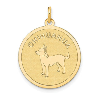 14k Yellow Gold Chihuahua Disc Charm