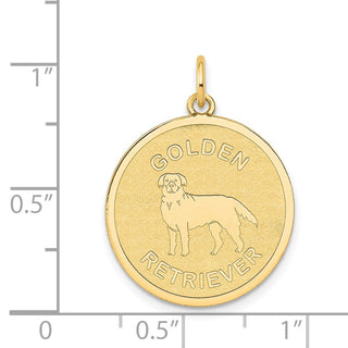 14k Yellow Golden Retriever Disc Charm