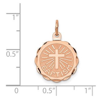 14K Rose Gold Baptism Charm