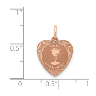 14K Rose Gold Holy Communion Heart Charm